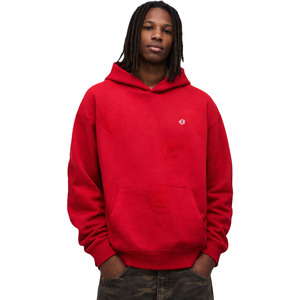 เสื้อฮู้ดดี้ผ้าฝ้ายฟลีซพรีเมียมลายหัวใจนูนแบบกำหนดเองสำหรับผู้ชาย ทรงโอเวอร์ไซส์ สตรีทแวร์ โลโก้สั่งทำ ขายส่ง ODM - Product Image 5