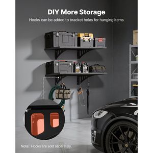 2-Tier Heavy Duty Steel Wall Mounted Garage Shelving 12 X 72 Inch <b>Floating</b> Storage <b>Unit</b> 2 X 3 ft Dimensions - Product Image 6