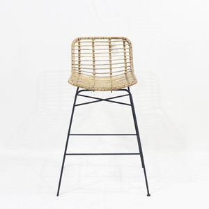 Trending Woven High <b>Stool</b> with Backrest - <b>Comfortable</b> Ergonomic Kitchen Counter Chair - Product Image 5
