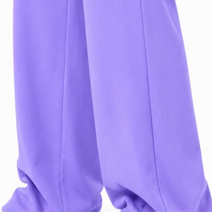 Pantalones deportivos de pierna ancha color lavanda para mujer, pantalones de algodón con forro polar, informales, holgados, con cordón, opciones de moda cómodas para el estilo de vida - Product Image 6