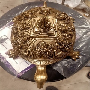 Brass Ashtalakshmi Yantra Tortoise Metal Handicraft Decorative Ornament for <b>Home</b> Office <b>Temple</b> - Product Image 2