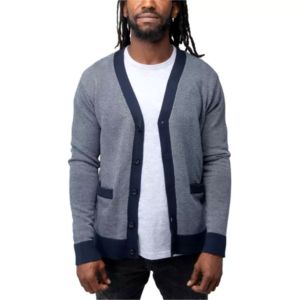 Cardigan en tricot acrylique respirant pour femmes, col en V, manches longues, couleur contrastée, boutons sur le devant, décontracté, toutes saisons - Product Image 5