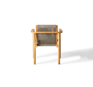 Silla de Comedor de Madera de Teca Sólida para Exteriores, Silla de Jardín Moderna y Minimalista con Cojín Impermeable para Patio, Terraza, Balcón, Villa - Product Image 6