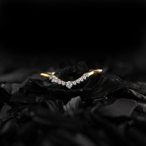 Curved Diamond Wedding Band V Shape Lab Grown Diamond <b>Ring</b> Curved <b>Stacking</b> Band Chevron Bridal <b>Ring</b> Anniversary Gift Wholesale - Product Image 1