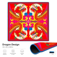 Tapis de Mahjong pliable personnalisé Dragon 33x33 pouces en néoprène premium antidérapant, design original, tapis de jeu de Mahjong américain, cadeaux