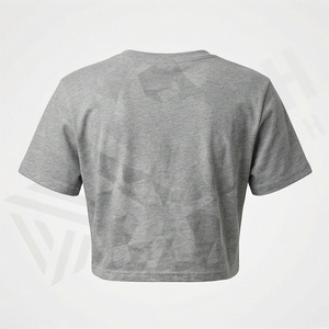 เสื้อครอปท็อปผ้าฝ้ายสีตามสั่งสำหรับผู้หญิง เป็นมิตรกับสิ่งแวดล้อม ออร์แกนิค ยั่งยืน เหมาะสำหรับสตรีทแวร์ ฟิตเนส ออกกำลังกาย เสื้อยืดแอคทีฟแวร์ - Product Image 2