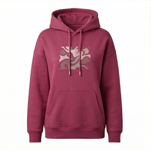 Sweat à capuche en molleton 100 % coton pour femme, streetwear de haute qualité, coupe ample, imprimé personnalisé, vêtements d'hiver - Product Image 1