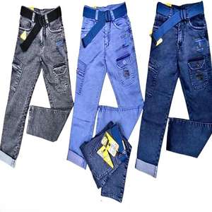 Pantalon cargo décontracté pour garçons avec ceinture, style streetwear, en tissu respirant mélangé de coton pour un usage quotidien - Product Image 3