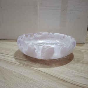 Ensemble de bols de service en résine transparente de haute qualité, écologique, poli, à grandes vagues blanches classiques, fait à la main pour la maison et l'hôtel - Product Image 2