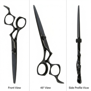 Ciseaux de coiffure professionnels haut de gamme, design ergonomique, noir mat, fabrication au Pakistan - Product Image 6
