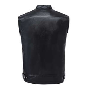 Wholesale Latest Style Genuine Leather Made <b>Men</b> <b>Vest</b> for Outdoor Wear OEM Custom Service <b>Men</b> Leather <b>Vests</b> in Bulk Quantity - Product Image 3
