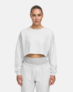 Sudadera Corta Extra Grande Personalizada para Mujer, Sudadera de Algodón con Forro Polar, Hombros Caídos, Cuello Redondo, Sudadera de Alta Calidad - Product Image 5