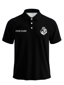 Chemise classique unie pour homme en jersey tricoté respirant en polyester/coton écologique, col rabattu, manches courtes, logo au dos - Product Image 4