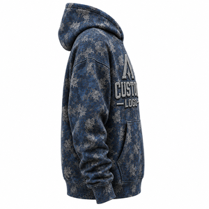 Custom Blue Leaf <b>Camo</b> <b>Hoodie</b> Heavyweight Fleece Streetwear <b>Hoodie</b> <b>for</b> <b>Men</b> & Women - Product Image 3