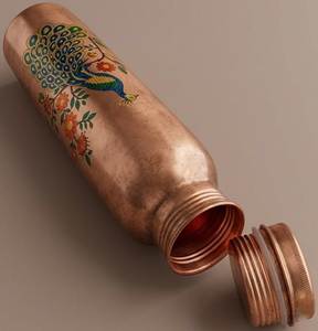 ขวดน้ำทองแดง EUROHOME INTERNATIONAL ลายคลื่น ดีไซน์แบบตะวันออก พกพาสะดวกสำหรับใช้กลางแจ้ง - Product Image 2