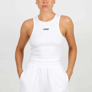 Débardeur côtelé en jersey uni pour femme, col rond, respirant, séchage rapide, écologique, personnalisable - Product Image 1