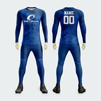 Tenue de Gardien de But de Football 2026 Rembourrée à Manches Longues et Pantalon, Personnalisable, Qualité Supérieure, Imprimée par Transfert Thermique, Respirante, Partie Avant