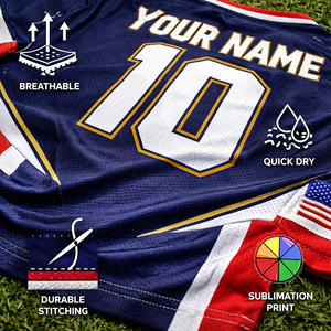 Camiseta de fútbol americano personalizada para equipos y ligas, de secado rápido, transpirable, de poliéster, con nombre y número del jugador sublimados. - Product Image 2