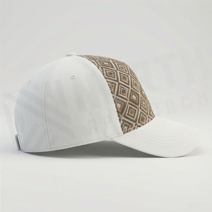 Casquette de camionneur à motif géométrique, ajustable, six panneaux, en maille, unisexe, décontractée, casquette de baseball, visière blanche, mélange polyester-coton - Product Image 3
