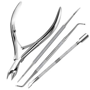 Professional Stainless Steel Manicure and Pedicure Tool <b>Set</b> with Cuticle Nipper <b>Nail</b> File <b>Nail</b> Lifter and Cuticle Pusher - Product Image 1