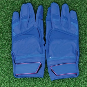 <b>Blue</b> Full Finger Baseball Batting Gloves Synthetic <b>Material</b> Breathable Hook And Loop Closure Right Handed Adult Size - Product Image 2