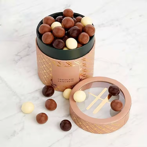 Boîte cylindrique en carton épais, tube en papier pour emballage de cosmétiques et cadeaux de Noël, personnalisable - Product Image 1