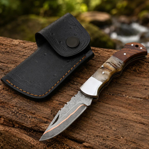Cuchillo de Cocina Profesional de Acero Damasco y Cobre, Hecho a Mano, para Cortar Verduras, Carne, Frutas y Preparar Alimentos - Product Image 6