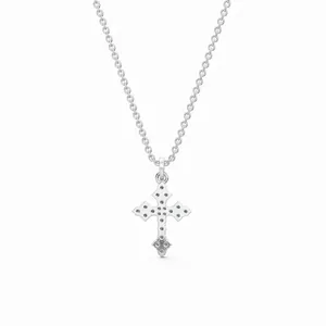 Pendentif en diamant cultivé en laboratoire certifié IGI, clarté VVS, en or blanc 18 carats, tendance pour fiançailles et mariage - Product Image 3