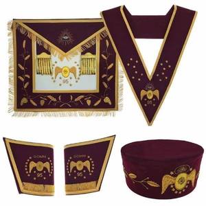 Ensemble de Regalia Maçonnique de Qualité Supérieure 95ème Degré Memphis Misraim, Broderie Bordeaux Faite à la Main, Durable, Faible MOQ, Service OEM 2026 - Product Image 1