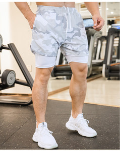 <b>Men</b> <b>Camouflage</b> Print Sport <b>Shorts</b> Mid Waist Drawstring Quick Dry Spandex Polyester Compression <b>Shorts</b> - Product Image 2