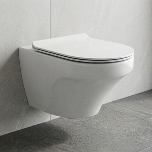 Matte Grey Rimless Wall Hung Toilet <b>Ceramic</b> WC Bowl European Style Wall Mounted <b>Pan</b> For Villa Hotel Bathroom - Product Image 1