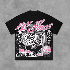 Camisetas de Alta Calidad 100% Algodón para Hombre, Estilo Veraniego, Transpirables, Holgadas, Estilo Urbano, Largas, con Estampado Personalizado - Product Image 3