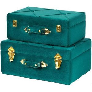 Pastel Iron <b>Storage</b> <b>Trunk</b> Set Heavy Duty Metal Keepsake <b>Box</b> Decorative Trousseau Chest Organizer for Home Bedroom Decor - Product Image 2