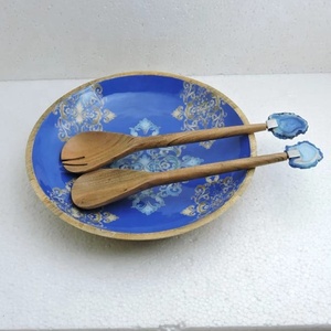 Bol rond ou saladier en bois blanc imprimé de haute qualité pour les mariages et les fêtes - Product Image 5