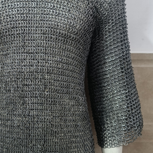 เสื้อเกราะเหล็กยุคกลางแบบโซ่เหล็กกล้าอ่อน ตอกหมุดแบบวงแหวน แขนครึ่งแขน สไตล์ไวกิ้ง อัศวิน สำหรับการแสดงประวัติศาสตร์ คอสเพลย์ - Product Image 6