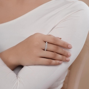 Fine Jewelry GRA Certified Moissanite Diamond <b>Ring</b> 925 Sterling <b>Silver</b> Hip Hop Moissanite <b>Eternity</b> <b>Ring</b> Stacking <b>Rings</b> Jewelry - Product Image 5