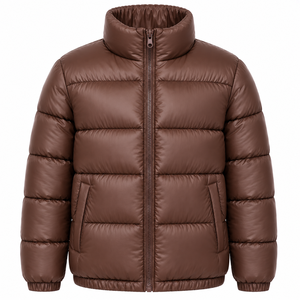 Doudoune unisexe violette à col montant, coupe droite, coupe-vent, avec fermeture éclair, en duvet et polyester, pour l'hiver - Product Image 5