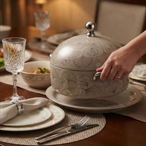 Ensemble de 3 casseroles de luxe élégantes en acier inoxydable, plats de service, plats à gratin, pour buffet, maison, restaurants, cadeau de mariage, ustensiles de cuisine - Product Image 2