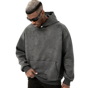 Sudadera con Capucha para Hombre, Estilo Vintage, 50% Algodón, Sin Cordones, Talla Grande, 370g, Ecológica y de Alta Calidad - Product Image 1