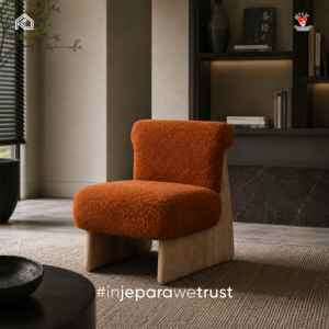 Mada Midcentury Solid Wood Boucle Handmade Lounge <b>Chair</b> Upholstered for Hotel Villa Apartment Living Room OEM ODM OEM - Product Image 1