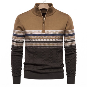 Pull tricoté à demi-zip pour homme, idéal pour l'hiver décontracté – Vêtement masculin à manches longues - Product Image 2