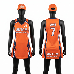 Robe de netball personnalisée sublimée, uniforme d'équipe sans manches avec impression de nom et de numéro, vêtements de sport respirants pour femmes et filles - Product Image 4