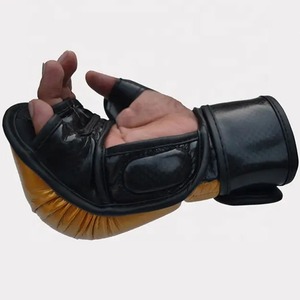 Guantes de MMA de Cuero Blanco con Palma Abierta, Dedos Plegables y Cierre de Velcro para Entrenamiento de Boxeo y Karate - Fabricante Directo - Product Image 3