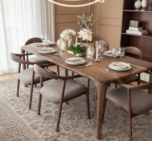 Table à manger en bois d'acacia massif, écologique et durable, finition grain naturel, pour une grande surface, maison, cuisine, restaurant - Product Image 6