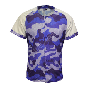 Nouveau design de t-shirt de baseball camouflage, impression par sublimation personnalisée, maillot de baseball personnalisé, maillots de baseball sans manches personnalisés - Product Image 1