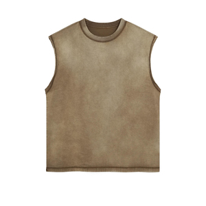 Custom <b>Logo</b> 2025 Men's Cotton Sleeveless Gym Tank Top Breathable Athletic Shirt for Workout Casual Fitness Wear Muscle Print - Product Image 2