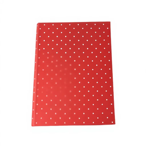 Tiny A5 Hard Cover Diary Cream & Red <b>Dot</b> Printed Handmade Recycled Cotton Paper <b>Notebooks</b> Mini Style Wood Acid Free - Product Image 1