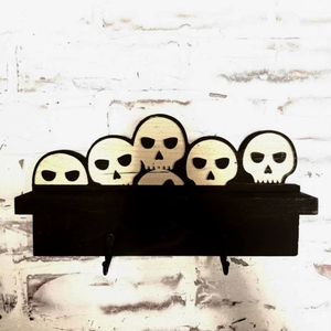 Wooden Skull <b>Key</b> Holder <b>Wall</b> <b>Hook</b> Organizer For Entryway <b>Key</b> Storage And Unique Gothic Home Decor Accent From India - Product Image 1