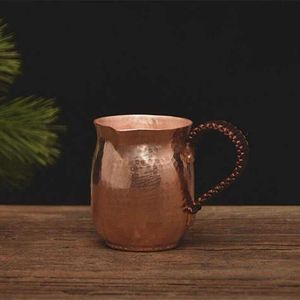 Artisan Crafted Hammered Copper Drink <b>Mug</b> <b>Set</b> with Matching Metal Straws for Moscow Mule Cocktails Beer and Cold Drinks - Product Image 4