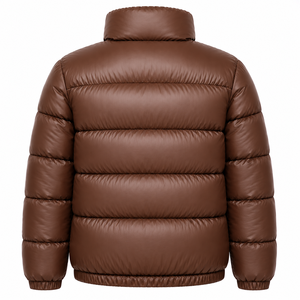 Doudoune unisexe violette à col montant, coupe droite, coupe-vent, avec fermeture éclair, en duvet et polyester, pour l'hiver - Product Image 6